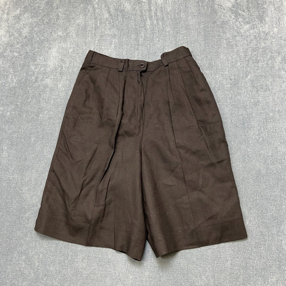 Country Sophisticates By Pendleton Shorts Womens 24 Black Pleated Lined Preppy